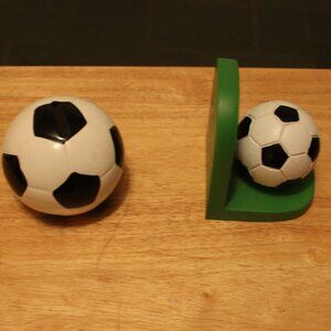 Porcelain Soccer Ball Bank and Book end